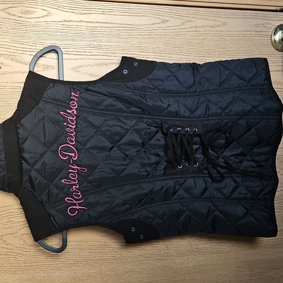 Harley Davidson Women's Black Quilted Vest - Picture 1 of 10